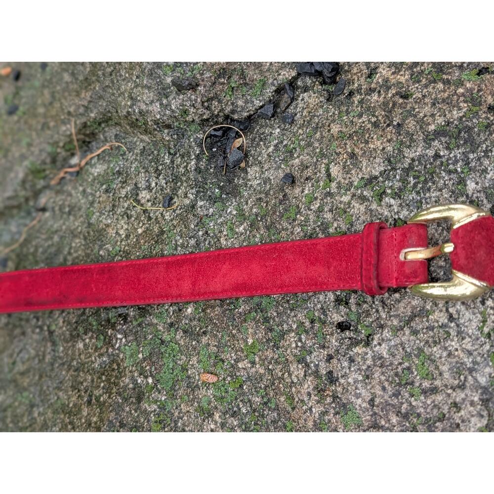 Vintage Red Suede Leather Belt Women’s Size 32